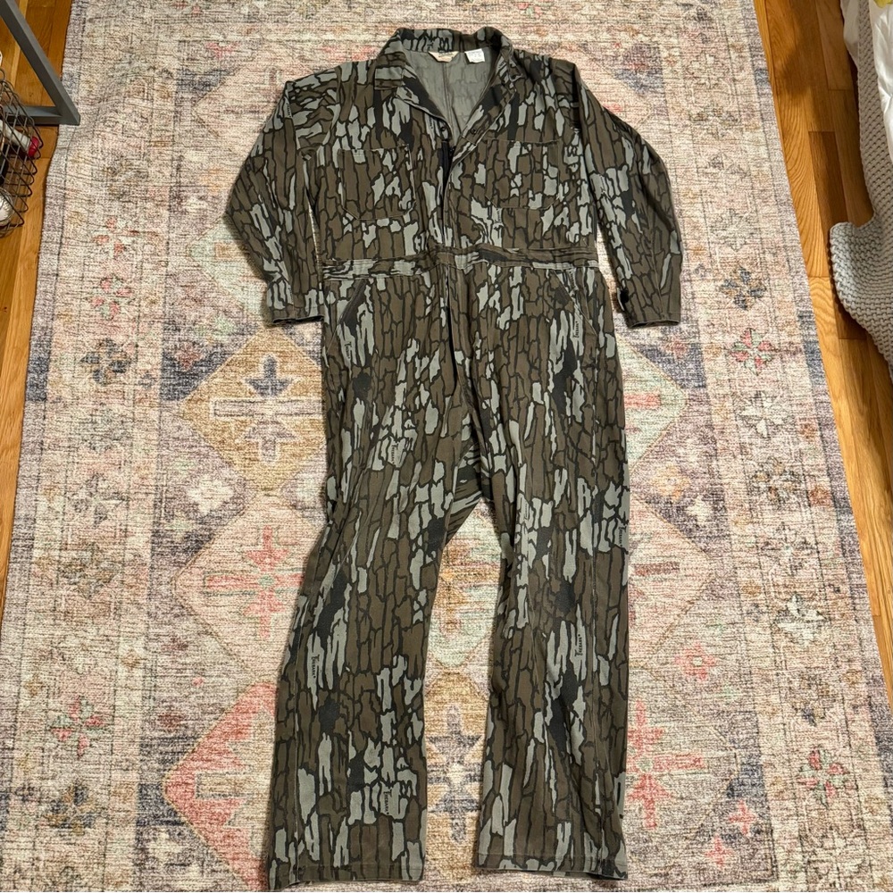 Cabela's Coveralls Mens Large Treebark Camo Hunting Overalls Zip 80s